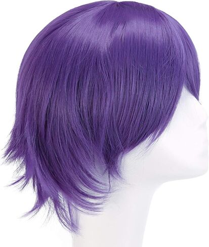 MapofBeauty 12 Inch / 30 cm Men Short Straight Wig Cosplay Costume Wig (Black) in Saudi Arabia