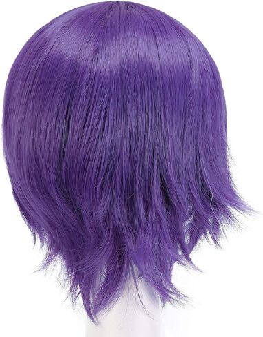 MapofBeauty 12 Inch / 30 cm Men Short Straight Wig Cosplay Costume Wig (Black) in Saudi Arabia