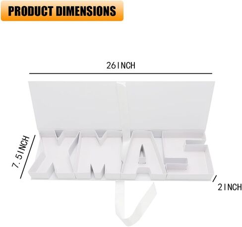 صندوق هدايا فارغ من Alkiuyfv XMAS، حرف من الورق المقوى قابل للتعبئة فارغ لملء هدايا عيد الميلاد، تزيين تغليف الحلويات (أحمر) in Saudi Arabia