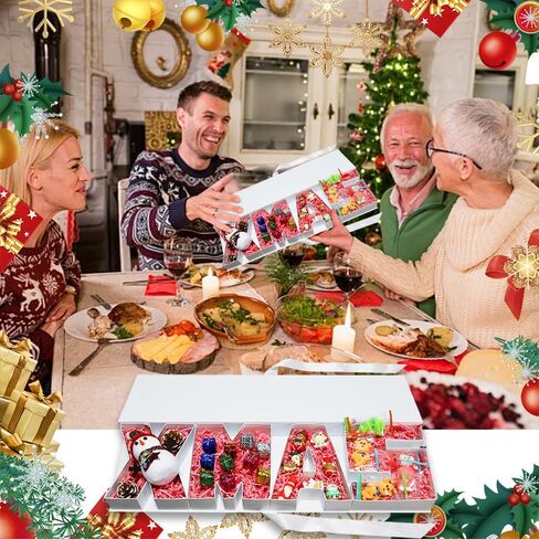 صندوق هدايا فارغ من Alkiuyfv XMAS، حرف من الورق المقوى قابل للتعبئة فارغ لملء هدايا عيد الميلاد، تزيين تغليف الحلويات (أحمر) in Saudi Arabia