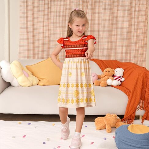 LQSZ Girls Princess Nightgowns Flutter Sleeves Night Dress Sleepwear 3-10 Years Pajamas Nightgowns for Little Girls in Kuwait