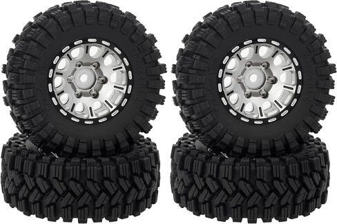 مجموعة إطارات عجلات MEUS RACING 1.2 Beadlock حافة نحاسية لسيارة TRX4M SCX24 FCX24 AX24 1/24 1/18 RC، سلبية 4 مم 42 جرام (نموذج فضي A) in Saudi Arabia