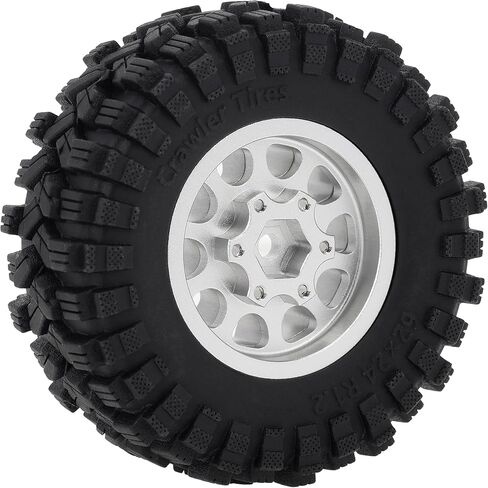 مجموعة إطارات عجلات MEUS RACING 1.2 Beadlock حافة نحاسية لسيارة TRX4M SCX24 FCX24 AX24 1/24 1/18 RC، سلبية 4 مم 42 جرام (نموذج فضي A) in Saudi Arabia