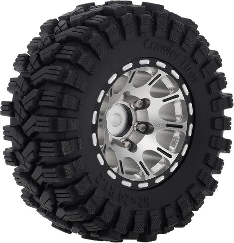 مجموعة إطارات عجلات MEUS RACING 1.2 Beadlock حافة نحاسية لسيارة TRX4M SCX24 FCX24 AX24 1/24 1/18 RC، سلبية 4 مم 42 جرام (نموذج فضي A) in Saudi Arabia