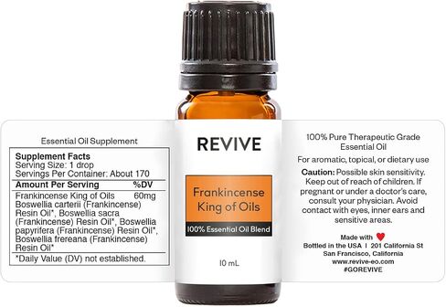 Frankincense Boswellia Sacra 10mL Essential Oil by Revive Essential Oils - 100% Pure Therapeutic Grade, for Diffuser, Humidifier, Massage, Aromatherapy, Skin & Hair Care in Kuwait