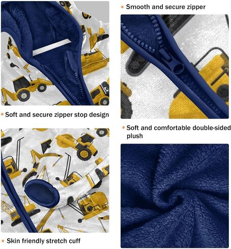 Boys Fleece Jacket Hooded Autumn Winter Long Sleeve Thick Warm Outerwear;3-10 Years Kids Cute Fuzzy Jacket in Kuwait