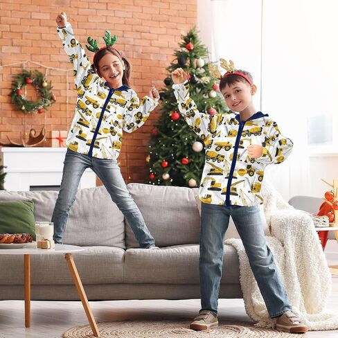 Boys Fleece Jacket Hooded Autumn Winter Long Sleeve Thick Warm Outerwear;3-10 Years Kids Cute Fuzzy Jacket in Kuwait