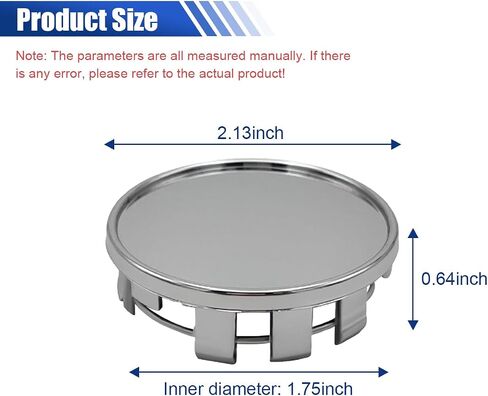4PCS Wheel Center Caps for Rims, Snap-in Plastic Wheel Center Hub Cap Cover, Universal Car Accessories (Outer 54MM/2.13 Inch, Inner 45MM/1.75 Inch) (Black) in Saudi Arabia