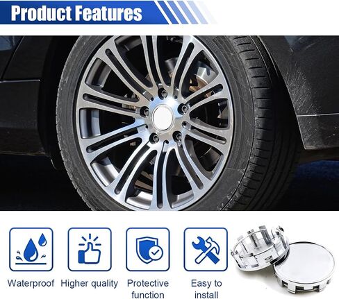 4PCS Wheel Center Caps for Rims, Snap-in Plastic Wheel Center Hub Cap Cover, Universal Car Accessories (Outer 54MM/2.13 Inch, Inner 45MM/1.75 Inch) (Black) in Saudi Arabia