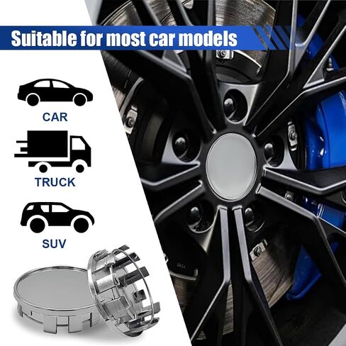 4PCS Wheel Center Caps for Rims, Snap-in Plastic Wheel Center Hub Cap Cover, Universal Car Accessories (Outer 54MM/2.13 Inch, Inner 45MM/1.75 Inch) (Black) in Saudi Arabia