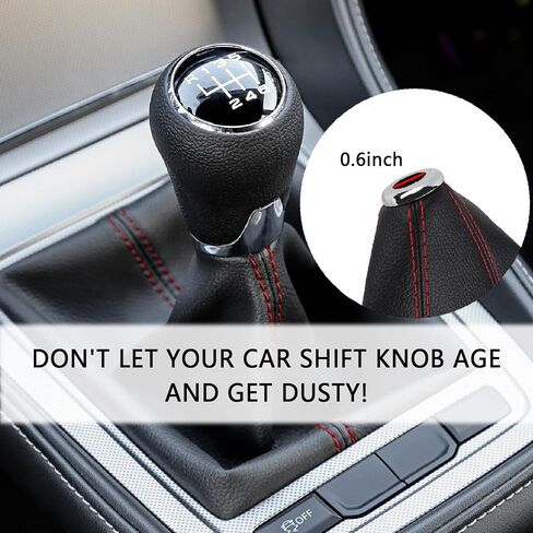 Car Shift Boot,Carbon Fibre Leather Gear Shift Cover for Dust Prevention & Protection,Universal Car Interior Accessories Manual Automatic Shift Knob Cover(Black) in Saudi Arabia