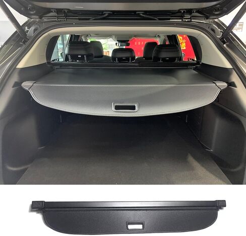 غطاء شحن أسود قابل للسحب متوافق مع Mazda CX-50 CX50 2022-2025 شاشة خصوصية للشحن الخلفي وصندوق السيارة وأمتعة الأمتعة ودرع أمان (نمط ألياف الكربون) in Saudi Arabia