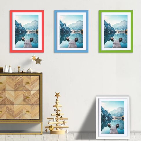 BOJIN 10x12 Picture Frames Black, Solid Wood Display Pictures 8x10 with Mat or 10x12 Without Mat, Table Top Home Decoration or Wall Hanging Photo Frame in Saudi Arabia