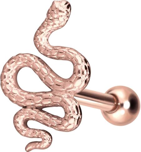 PIERCINGLINE Ear Piercing SNAKE Earring Tragus Piercing Jewelry الجراحية الصلب الزنمة القرط الحلزون ثقب المجوهرات في 4 ألوان - أقراط الثعبان للنساء والرجال in Saudi Arabia