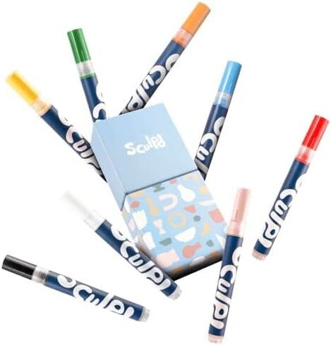 Sculpd Metallic Acrylic Paint Pens Set, Monotones Tones, Premium Fine Tips for Painting Pottery, Wood, Cardboard, Paper, Glass & Most Other Surfaces, 4 Modern Colours for Arts & Crafts in Saudi Arabia