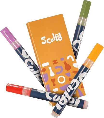 Sculpd Metallic Acrylic Paint Pens Set, Monotones Tones, Premium Fine Tips for Painting Pottery, Wood, Cardboard, Paper, Glass & Most Other Surfaces, 4 Modern Colours for Arts & Crafts in Saudi Arabia