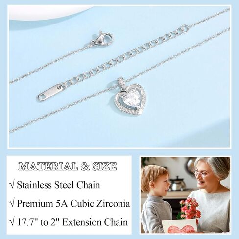 Necklace Gifts for Mom Grandma Daughter Granddaughter, Trendy Hearts Jewerly Gifts Present as Christmas Stocking Stuffers Birthday Mothers Day Valentines Day Easter Gifts in Saudi Arabia