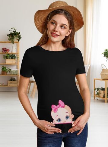 الأمومة لطيف الحمل التي شيرت الطفل تطل مضحك الجرافيك المحملة طفل جديد الأعلى in Kuwait