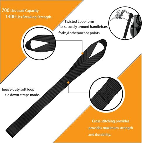 Soft Loop Tie Down Straps, Heavy Duty Anchor Hook Extension Stretch Straps for Ratchet Belt for Trailers, Suitable for Trailers, Bicycles, Motorcycles, Cargo, Kayaks,Dirt Bikes,Handlebar, Workout,Gym in Saudi Arabia