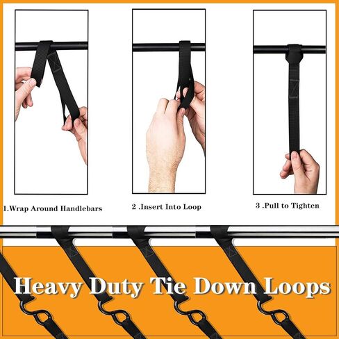 Soft Loop Tie Down Straps, Heavy Duty Anchor Hook Extension Stretch Straps for Ratchet Belt for Trailers, Suitable for Trailers, Bicycles, Motorcycles, Cargo, Kayaks,Dirt Bikes,Handlebar, Workout,Gym in Saudi Arabia