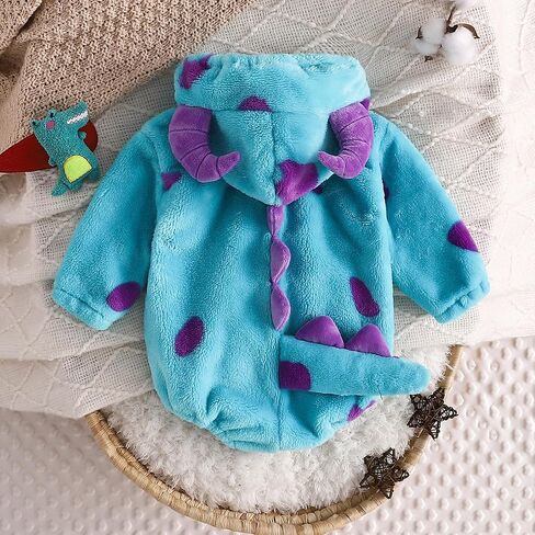 Halloween Baby Clothes Toddler Girl Boy Animal Outfit Fuzzy Warm Hooded Zipper Romper Funny Carnival Cosplay Clothes in Kuwait