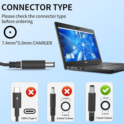شاحن أصلي 90 واط مناسب لجهاز Dell Inspiron 15R 13 17 Latitude E7440 E7240 7720 7520 D400 D420 D500 DA90PM130 06C3W2 LA90PM130 19.5V 4.62A Tip 7.4mm AC محول الطاقة شاحن الكمبيوتر المحمول in Kuwait