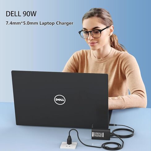 شاحن أصلي 90 واط مناسب لجهاز Dell Inspiron 15R 13 17 Latitude E7440 E7240 7720 7520 D400 D420 D500 DA90PM130 06C3W2 LA90PM130 19.5V 4.62A Tip 7.4mm AC محول الطاقة شاحن الكمبيوتر المحمول in Kuwait