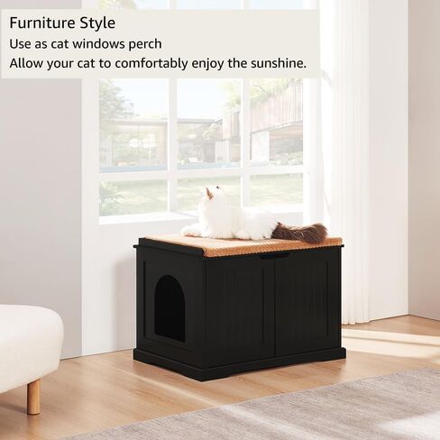 unipaws أثاث صندوق فضلات القطط، حمام القطط، غطاء صندوق فضلات مخفي، خزانة للقطط الكبيرة، صناديق فضلات القطط المقاومة للكلاب، صندوق فضلات مخبأ، بيت القطط، إسبرسو in Kuwait