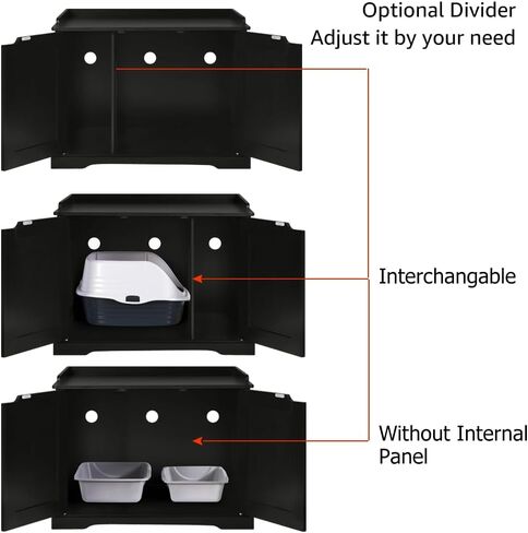 unipaws أثاث صندوق فضلات القطط، حمام القطط، غطاء صندوق فضلات مخفي، خزانة للقطط الكبيرة، صناديق فضلات القطط المقاومة للكلاب، صندوق فضلات مخبأ، بيت القطط، إسبرسو in Kuwait