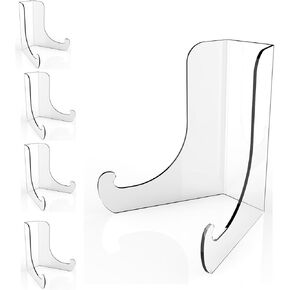 Boloyo 60-Degree Angle Acrylic Plate Display Stand , 3 Inch 2PC Clear Acrylic Display Holder Easel Base for Home Office Kitchen School Art Display