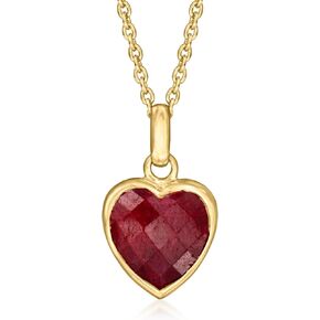 Ross-Simons 4.60 Carat Ruby Pendant Necklace in 18kt Gold Over Sterling. 18 inches