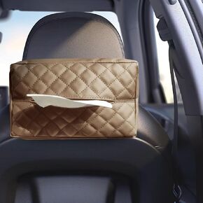 Large Car Tissue Holder for 120 Standard Tissues Boxes, Faux Leather Facial Tissue Holder for Auto Headrest in Car Backseat, Rectangle Napkin Holder Soft Ideal for Organization (Black)
