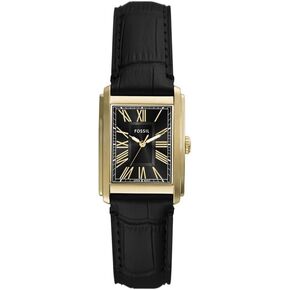 Fossil Men's Carraway Three-Hand Black Croco Leather Watch