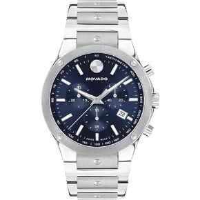 Movado SE Men's Sport Watch - Swiss Quartz Chronograph Movement, Stainless Steel Link Bracelet - 5 ATM Water Resistance - Luxury Fashion Timepiece for Him - 42mm