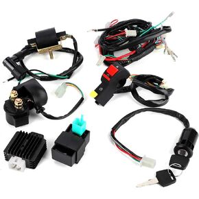 CDI Ignition Coil Wiring Harness Kit, Complete Kick Start Engine Wiring Harness Kit Fit for 50cc PRO Trail Dirt Bike