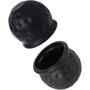 2Pcs Trailer Hitch Ball Cover Towing Bar Ball Cap 50mm Tow Bar Ball Cover for RV Caravan Truck Boat Abrasion Dirt Protection (Black)
