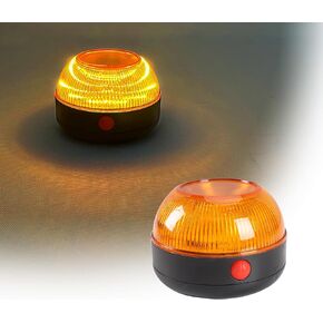 Emergency Strobe Light, Amber LED Beacon Flashing Lights 10-30V, Warning Lamp with Strobe&Rotate Mode with Magnetic Base for Vehicle Truck Forklift Snow Plow Postal Car