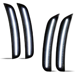 LED Side Marker Lights Front Rear Bumper Parking Signal Lamps for Chrysler 300 2015-2023 Smoked Len, Ice Blue