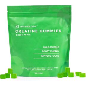 VYBRANCE LABS™ Creatine Monohydrate Gummies – Build Muscle, Boost Energy & Focus – Vegan, Sugar-Free, Gluten-Free – 120 Count – Convenient Creatine Supplement for Strength, Recovery & Endurance