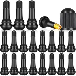 Tallew Tr413 Valve Stems Tubeless Tire Valve Stems Bulk Rubber Snap-in Valve Stems for 0.453 Inch Rim Holes, Black Standard Length Replacement Valve Stems for Car Tubeless Replacement(500 Pieces)