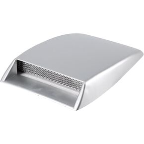 Bonnet Vent Cover, Universal Car Decorative Air Intake Scoop Bonnet Vent Sticker Cover Hood (Silver)