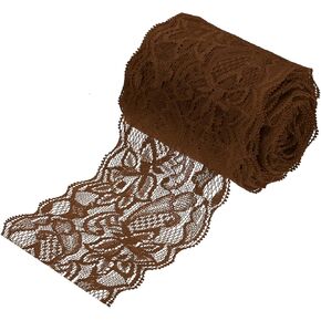 MECCANIXITY 3 Inch Wide 10 Yard Lace Ribbon Floral Pattern Red Lace Trim Ribbon for Sewing Making, and DIY Crafts, Gift Wrapping, Bouquets, Wedding Decor