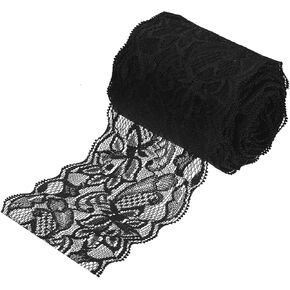 MECCANIXITY 3 Inch Wide 10 Yard Lace Ribbon Floral Pattern Red Lace Trim Ribbon for Sewing Making, and DIY Crafts, Gift Wrapping, Bouquets, Wedding Decor