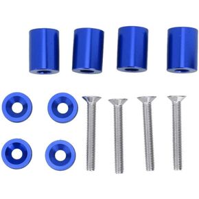 Turbo Motor Hood Spacer Riser Kit, Car Aluminum Alloy Engine Hood Ventilation Spacer Riser Fit for 6mm Motor (Blue)