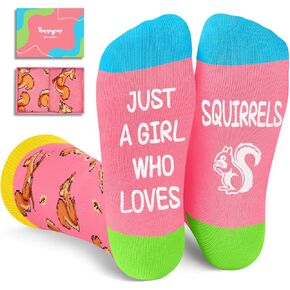 HAPPYPOP Squirrel Gifts for Squirrel Lovers - Funny Squirrel Socks for Women, Funny Squirrel Gifts for Teen Girls, Christmas Stocking Stuffers
