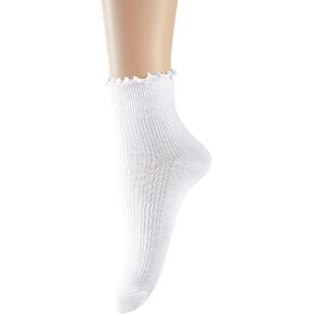 UTTPLL Womens Ruffle Casual Lettuce Socks Lovely Double Needle Ankle Boot Socks Athletic Soft Cotton Cute Crew Sock