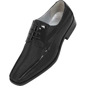 Viotti 179 - Mens Oxford Shoes - Mens Casual Dress Shoes, Wedding Shoes Striped Satin, Patent Tuxedo - Dress Shoes for Men