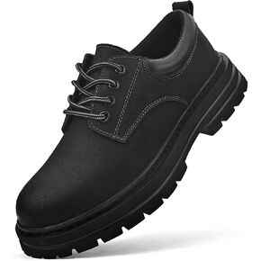 Mens Soft Toe Work Shoes Oxford Leather Stylish Dress Non Slip Resistant Comfortable Casual Wolking Shoes for Men