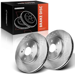 A-Premium 11.65 inch (296mm) Front Drilled and Slotted Disc Brake Rotors Compatible with Select Toyota and Lexus Models - Camry 2002-2006, Sienna 2004-2010, Solara 2004-2008, Avalon, ES300, IS250