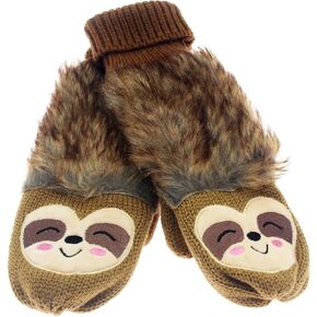 Women Men Fluffy Fuzzy Faux Fur Mitten Gloves Cute Animal Winter Warm Lining Cozy Knit Mitten